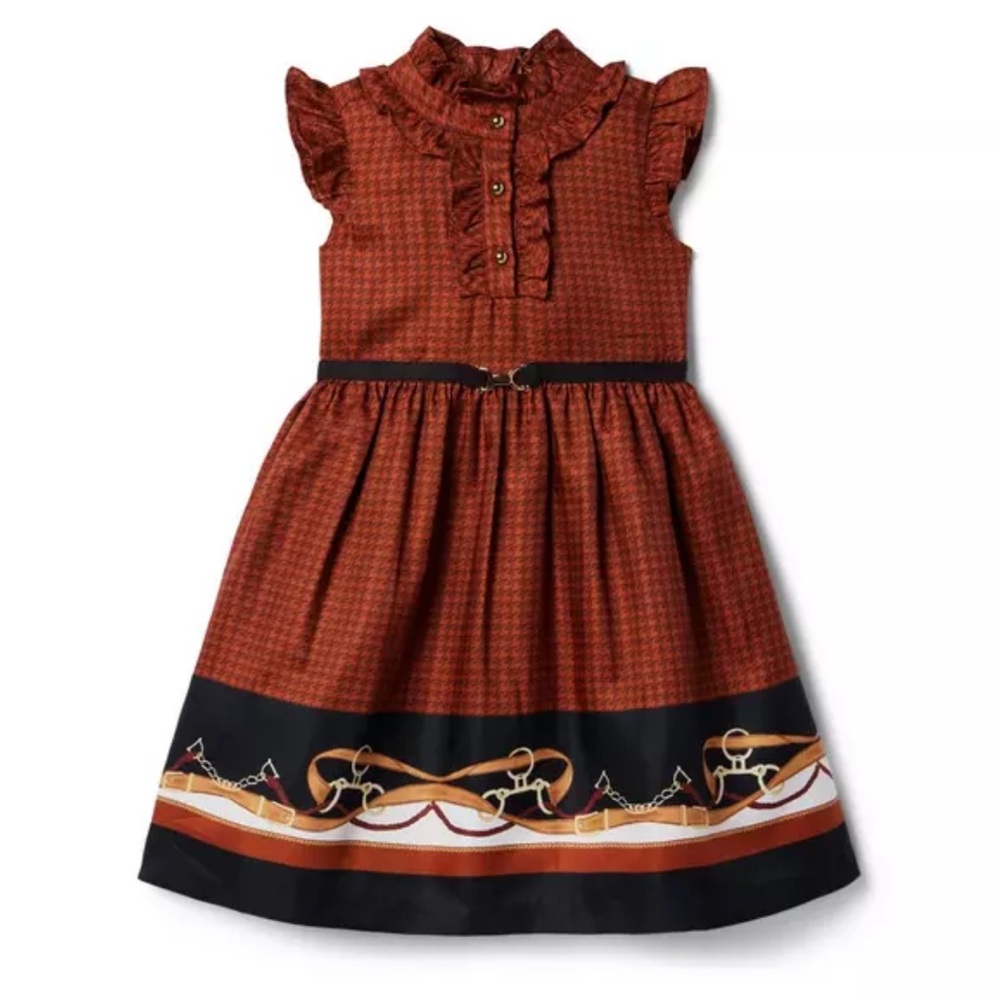 Janie and Jack Brown A-Line Dress with Black Accents